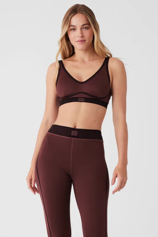 Airlift Line Up Bra - Cherry Cola sold by Alo Yoga