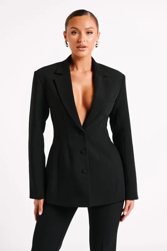 アウターその他 DSQUARED2 Woman Blazer Black S75BN0870S76498 900 Dsquared2 Black virgin wool blazer with chain detail