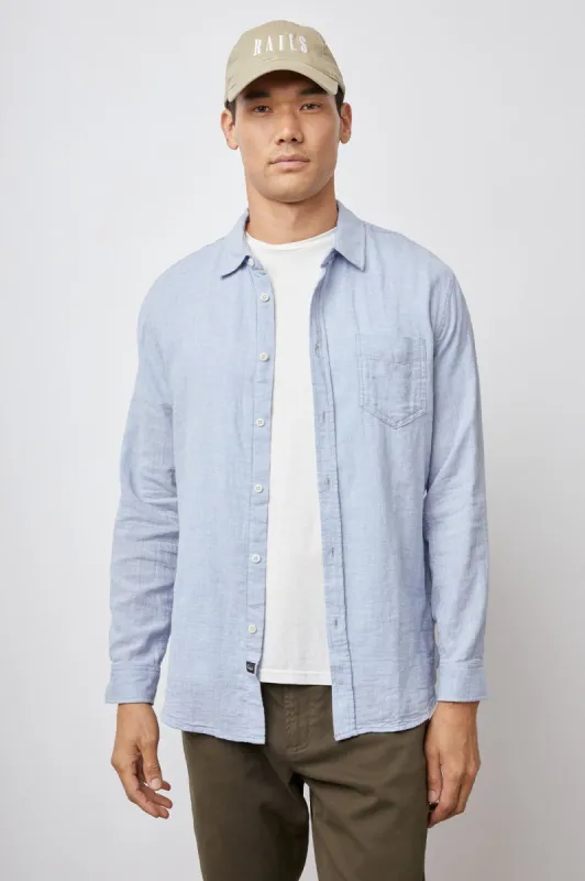 WYATT SHIRT - BLUE MELANGE sold by Rails