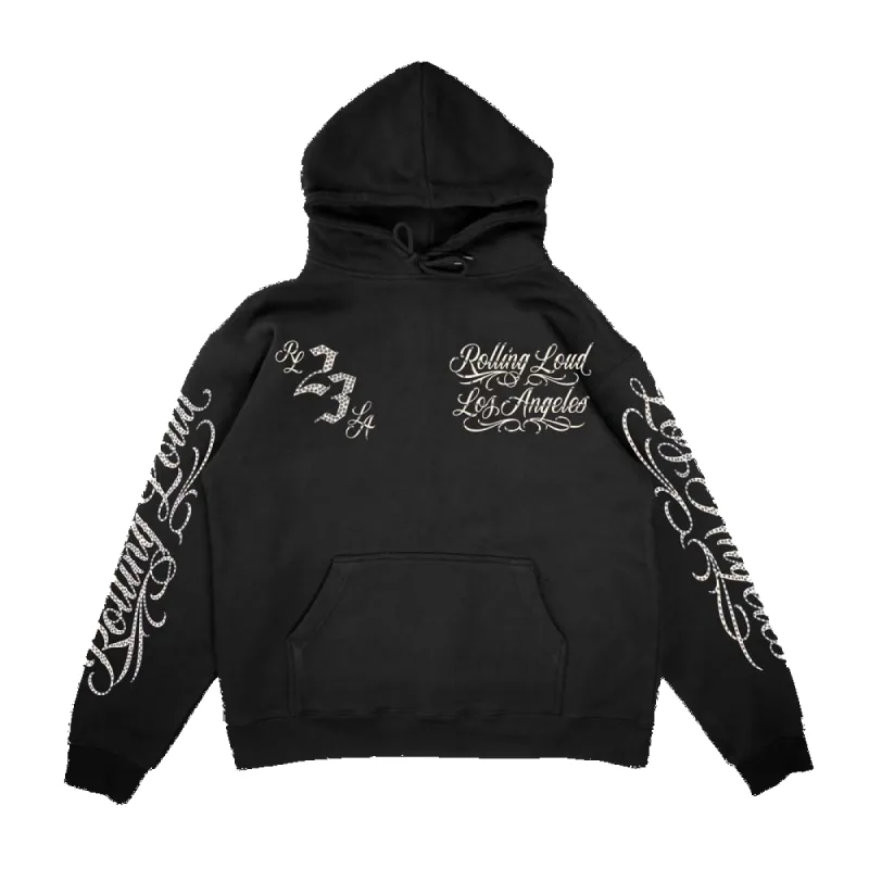 RhineStone Hooded Sweatshirt Cali 23 sold by Rolling Loud Merch