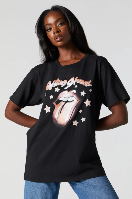 Rolling Stones Graphic Boyfriend T-Shirt sold by Charlotte Russe