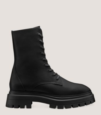 BEDFORD SLEEK LACE-UP BOOTIE sold by Stuart Weitzman