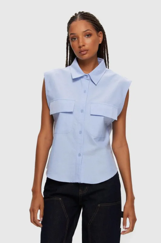 Sleeveless Oxford Shirt sold by Kuwallatee