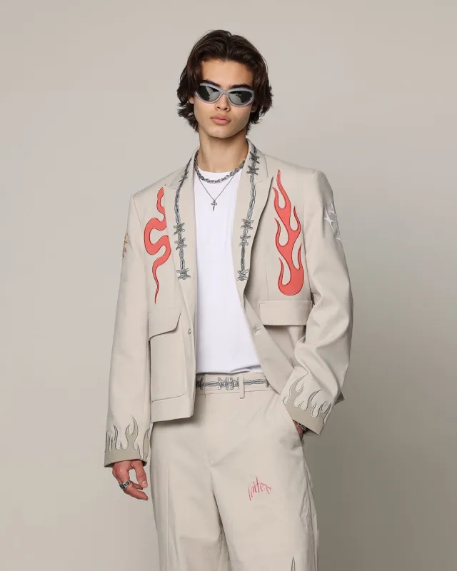 Loiter Western Blazer Jacket Off White sold by Culture Kings