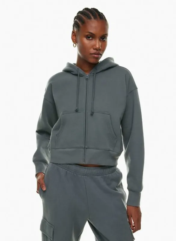 cozy fleece boyfriend boxy zip hoodie sold by Aritzia