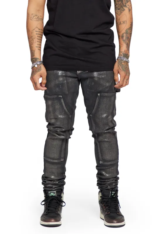 VALABASAS JEANS  “GARNET" GREY WAXED sold by valabasas