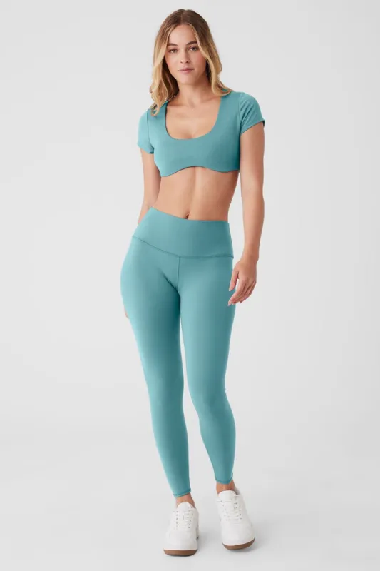 Airbrush Figure Short Sleeve Bra & 7/8 High-Waist Airbrush