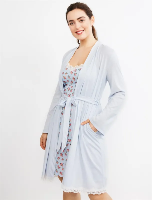 Lace Trim Nursing Nightgown and Robe Set sold by Motherhood Maternity