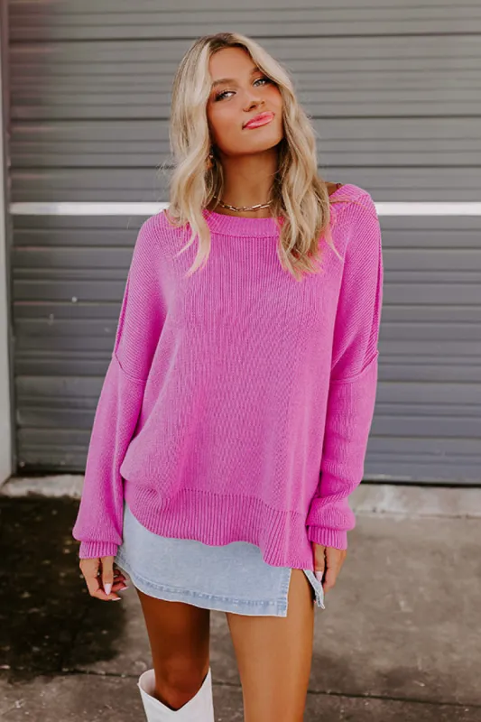 Mind Your Manners Knit Sweater In Pink sold by Impressions