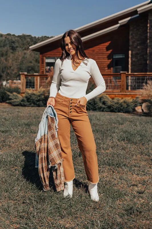 The McKenzie High Waist Jean In Camel sold by Impressions