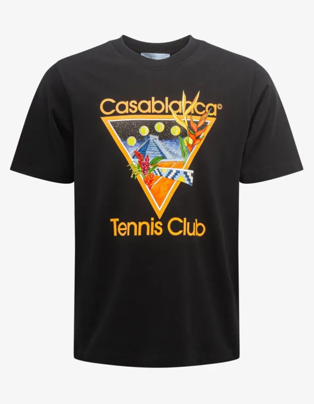 Casablanca Tennis Club T Shirt Black | Parallel