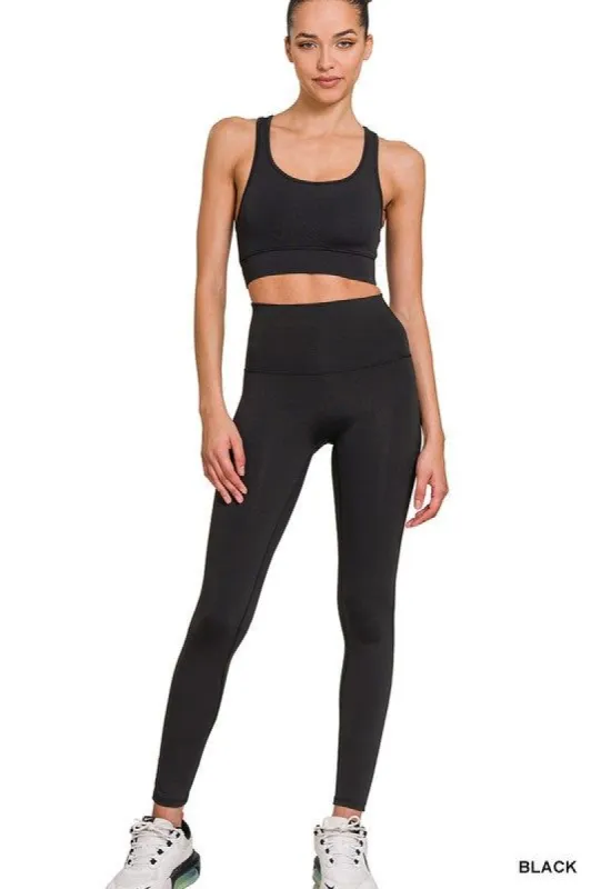 ATHLETIC RACERBACK TANK TOP & LEGGINGS SET sold by The Dogwood Boutique