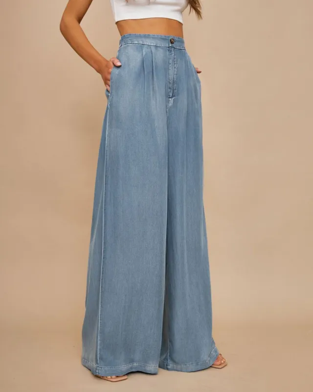 Compliments Washed Tencel Pocketed Pant - FINAL SALE sold by Vici