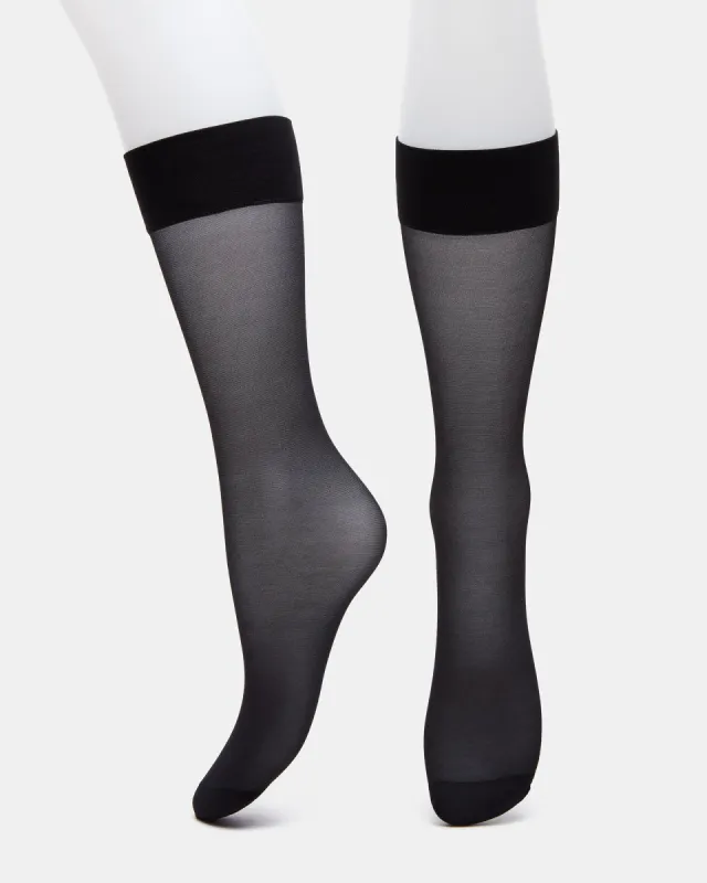 SHEER KNEE HIGH SOCKS BLACK sold by Steve Madden