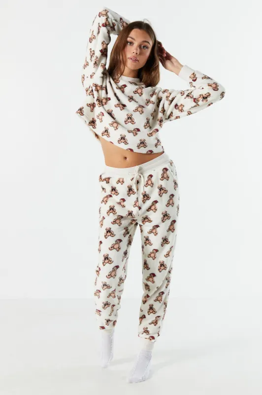 Haut de pyjama de Noël en peluche à imprimé Ourson sold by Urban Planet