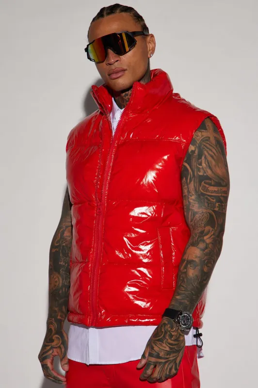 Caleb Puffer Vest - Red sold by Fashion Nova