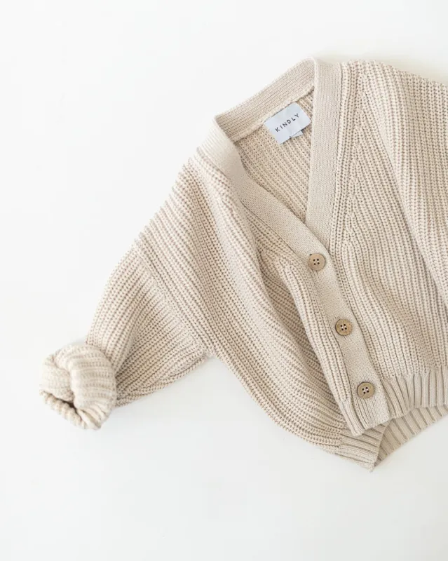 chunky knit cardigan sold by Kindly