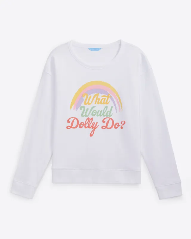 What Would Dolly Do Rainbow Sweatshirt sold by Draper James