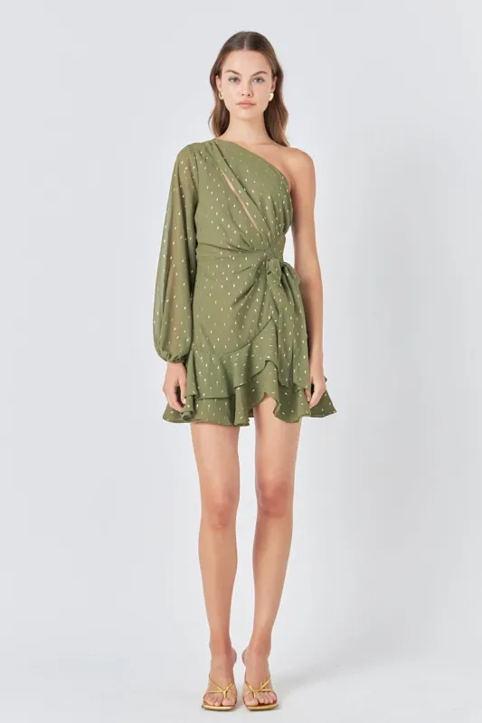 One Shoulder Chiffon Mini Dress sold by Endless Rose