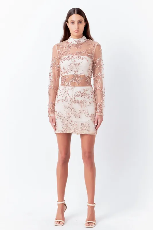 Sequins Embroidered Mini Dress sold by Endless Rose