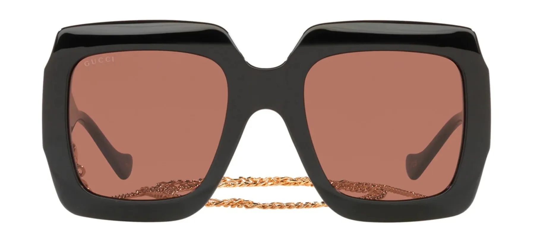 Gucci GG 1022S 005 Square Plastic Black Sunglasses with Brown Lens sold by Gaffos