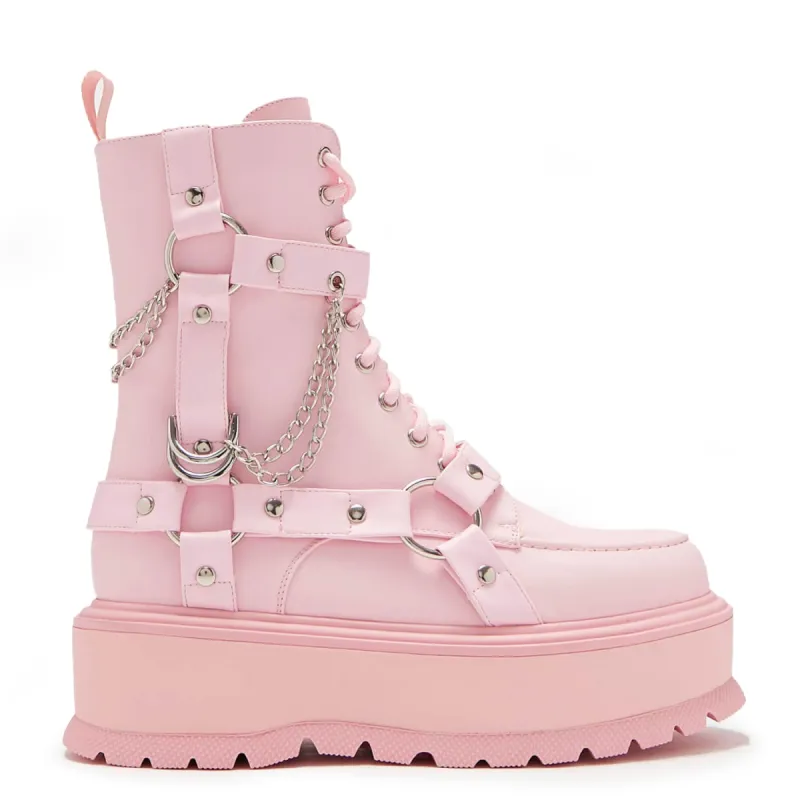 Yami Pastel Pink Platform Boots sold by Koi Footwear