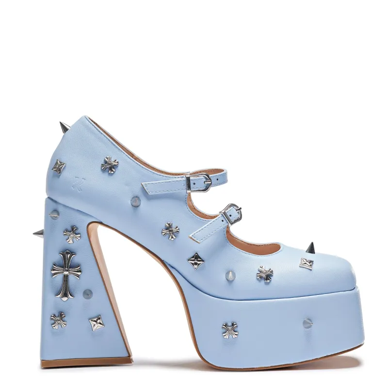 Devil Tears Blue Platform Heels | Parallel