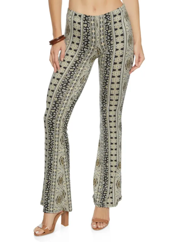 Paisley Border Print Flare Pants sold by Rainbow