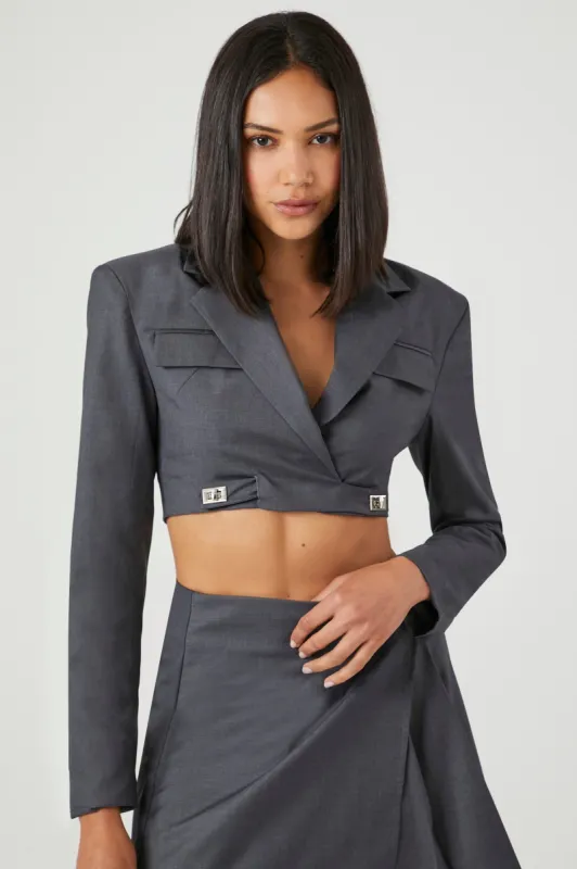 Cropped Notched Lapel Blazer sold by Urban Planet