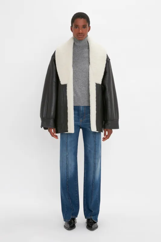 Shearling Coat In Monochrome sold by Victoria Beckham