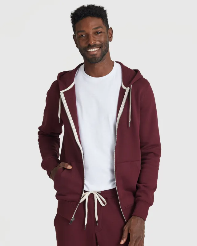 Mahogany Fleece French Terry Zip Hoodie sold by True Classic