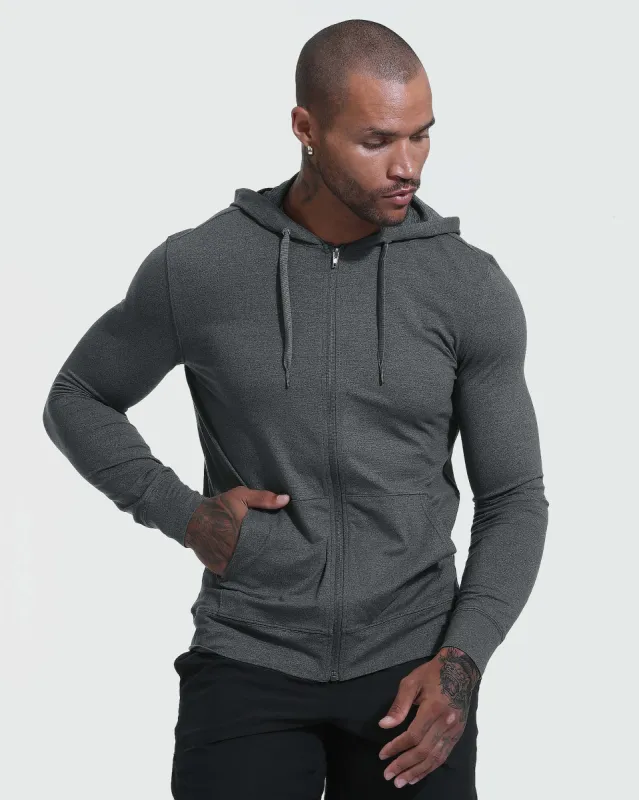 Charcoal Heather Active Comfort Full Zip Hoodie sold by True Classic