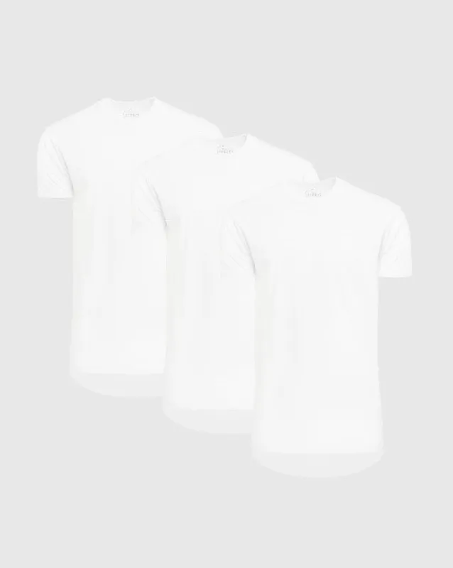 White Tall Round Hem SS Crew 3-Pack sold by True Classic