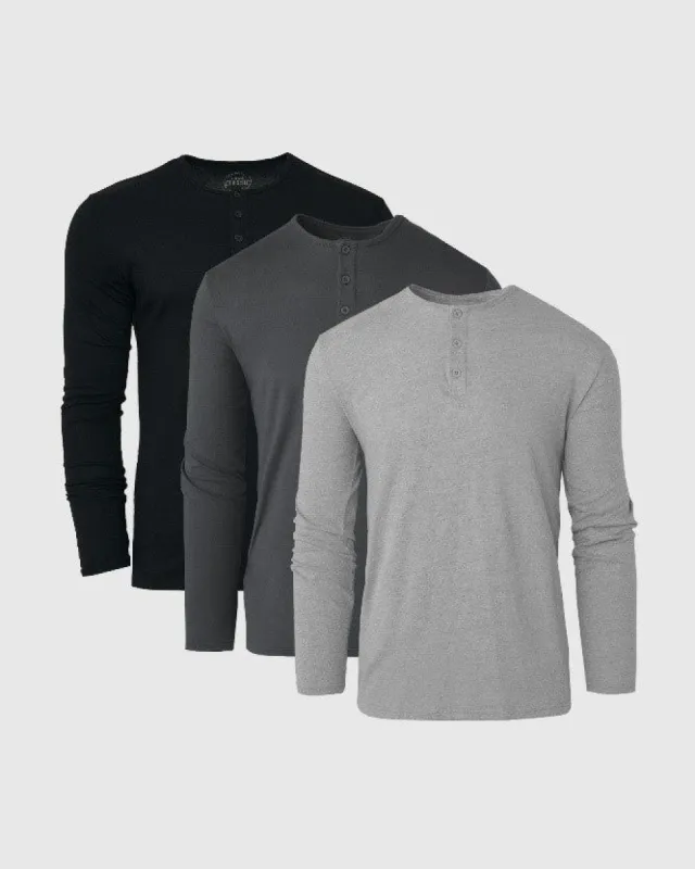 Dark Tones Long Sleeve Henley 3-Pack sold by True Classic