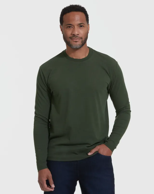 Dark Olive Classic Long Sleeve Crew Neck sold by True Classic