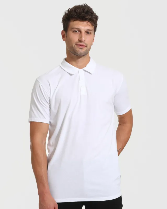 White Short Sleeve Tall Polo sold by True Classic