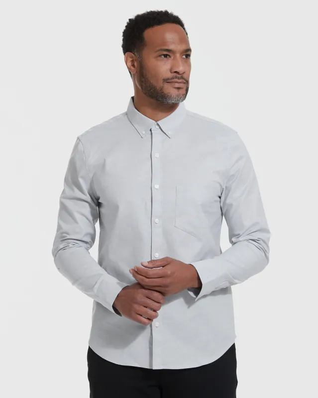 Light Gray Stretch Oxford Long Sleeve Shirt sold by True Classic