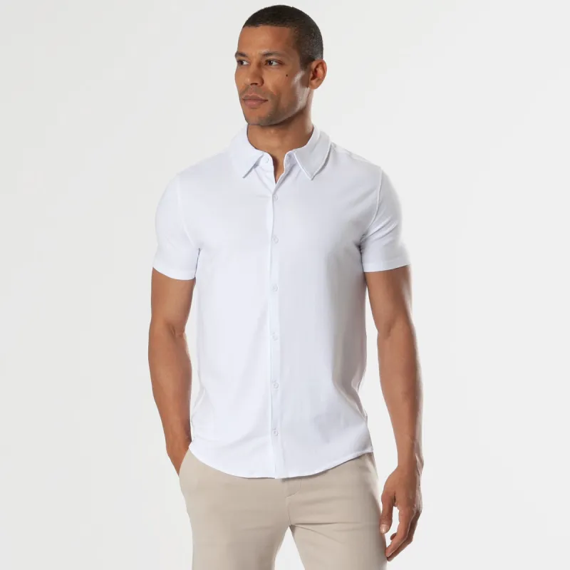 White Short Sleeve Knit Shirt sold by True Classic