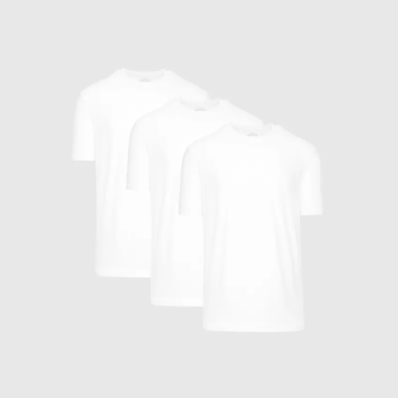 All White Active Crew Neck 3-Pack sold by True Classic