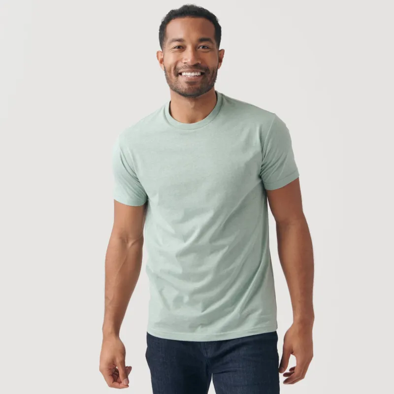 Heather Sage Short Sleeve Crew Neck Tee sold by True Classic