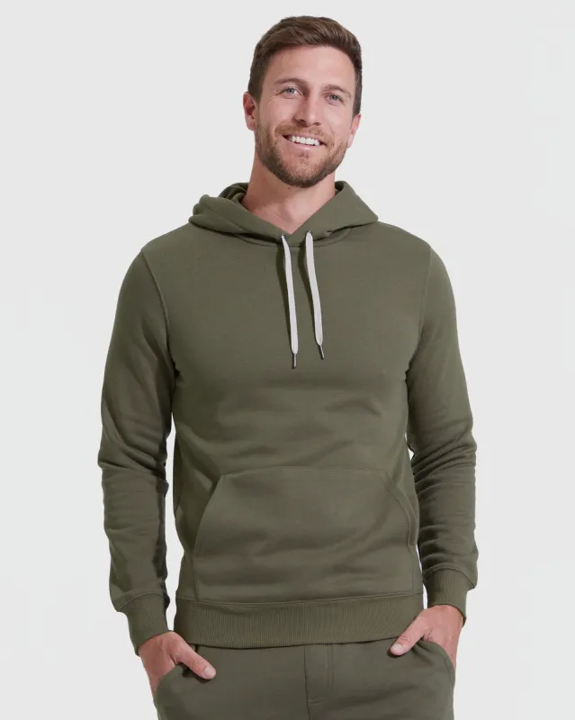 Military Green Fleece French Terry Pullover Hoodie sold by True Classic