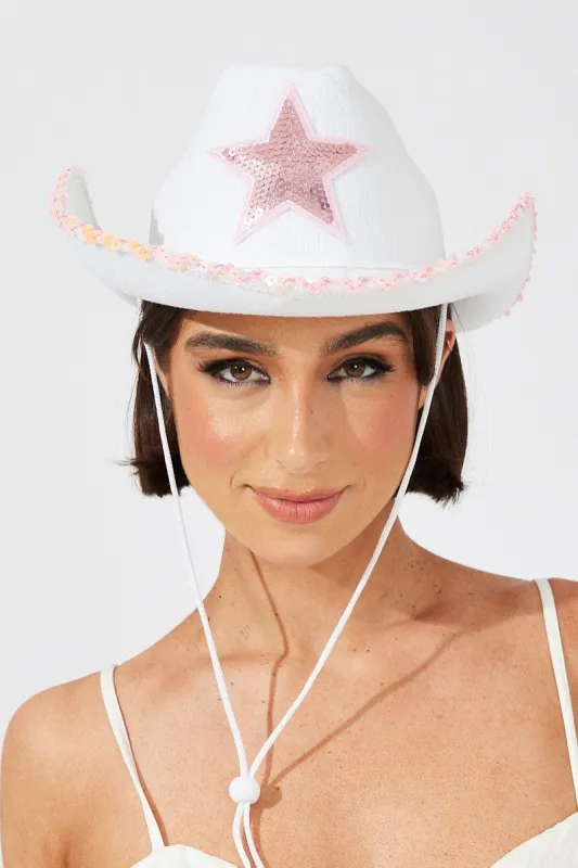 White Festival Cowboy Hat sold by Ally Fashion