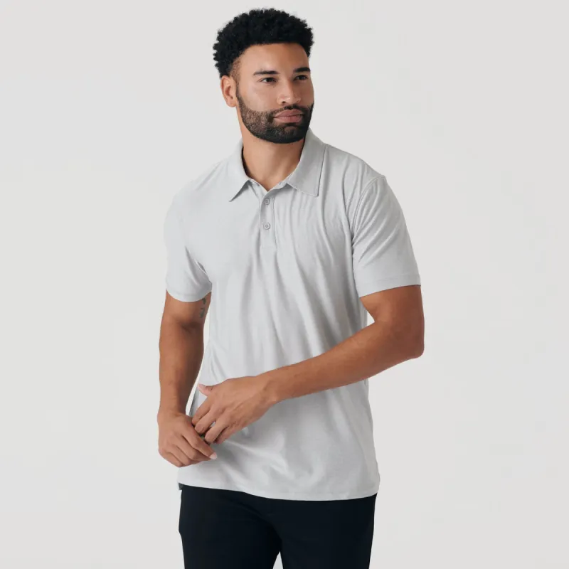 Heather Light Gray Active Short Sleeve Polo sold by True Classic