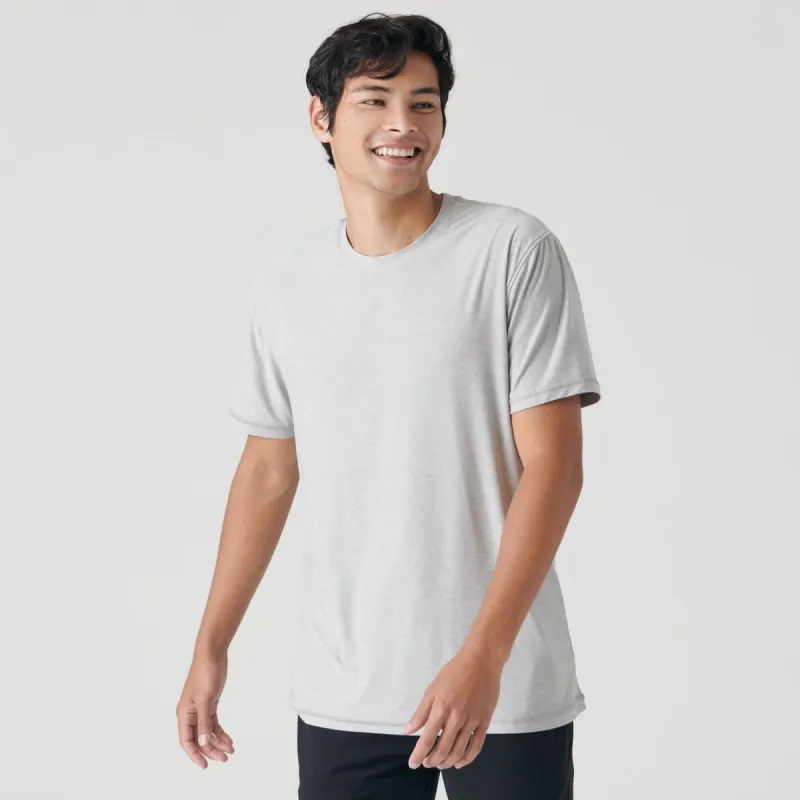 Light Heather Gray Active Crew Neck Tee sold by True Classic