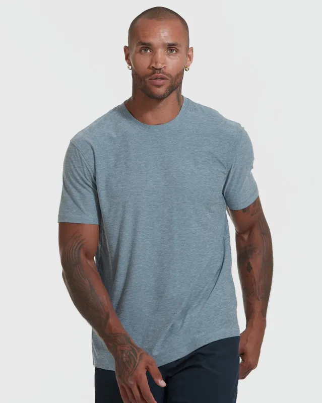 Heather Indigo Active Crew Neck Tee sold by True Classic