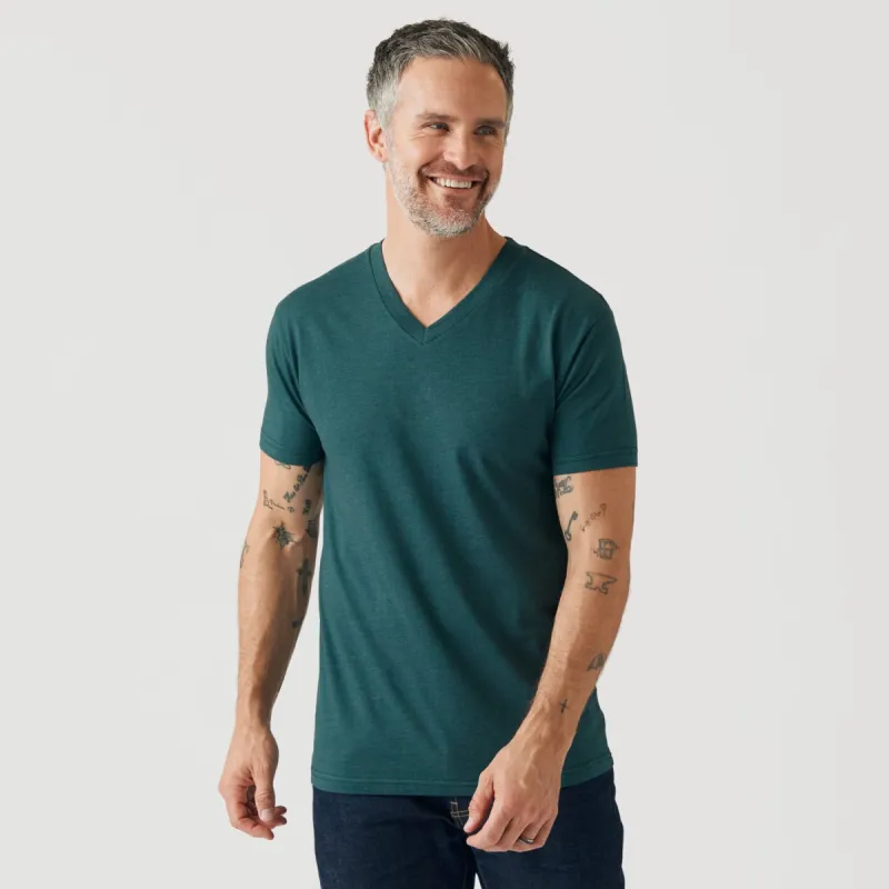 Heather Emerald V-Neck Tee sold by True Classic