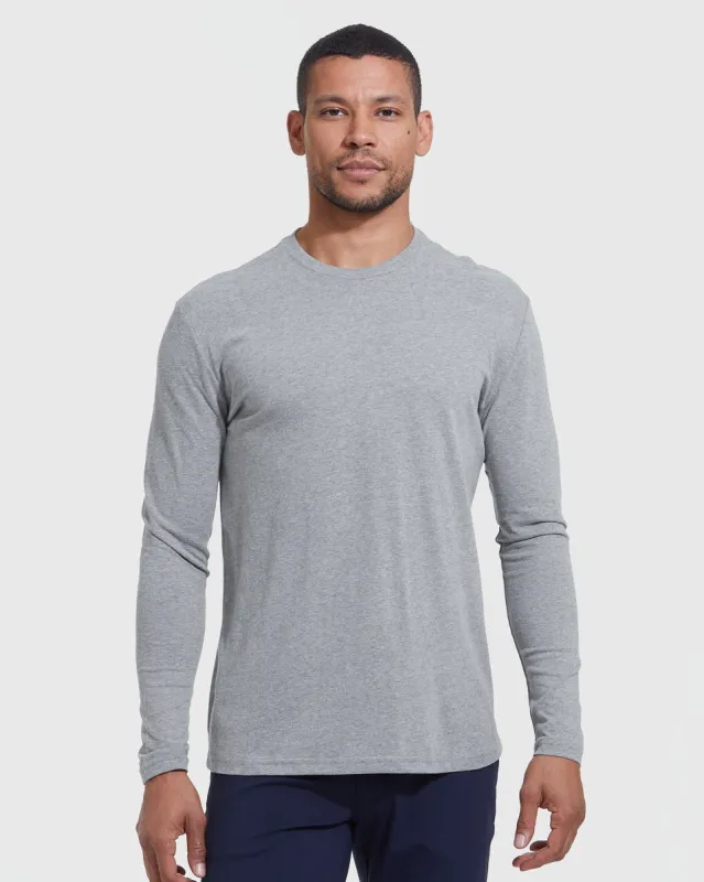 Heather Gray Classic Long Sleeve Crew Neck sold by True Classic