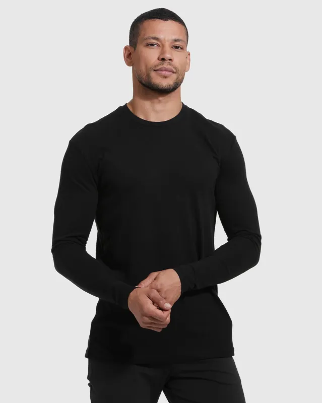 Black Classic Long Sleeve Crew Neck sold by True Classic