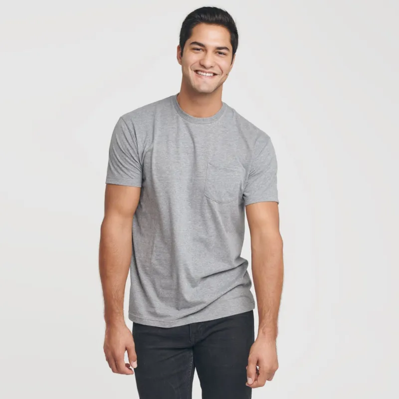 Heather Gray Pocket Crew Tee sold by True Classic