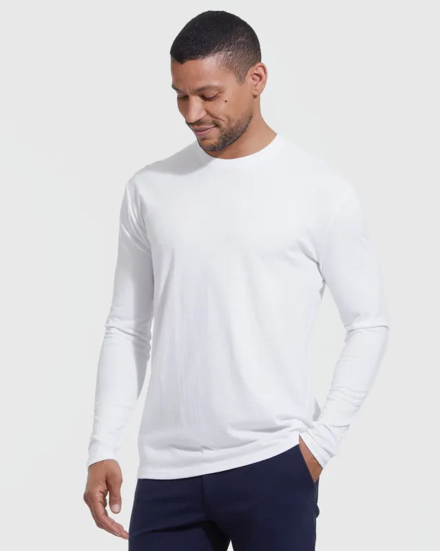 White Classic Long Sleeve Crew Neck sold by True Classic
